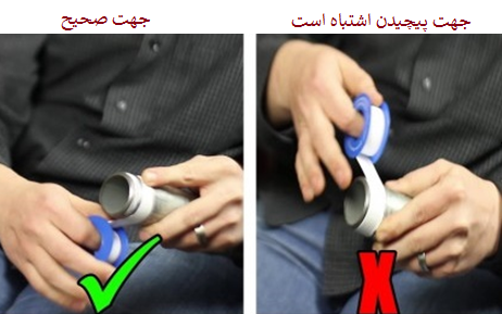 جهت بستن نوار تفلون