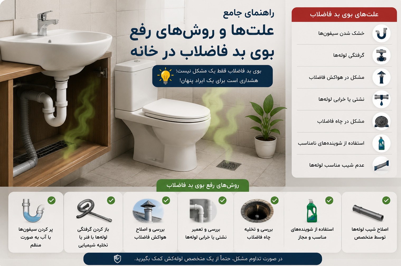 رفع بوی بد فاضلاب