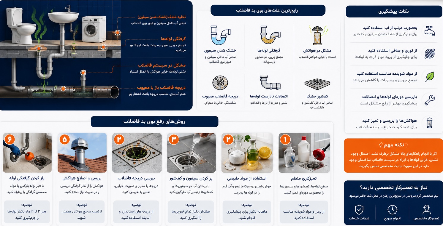 رفع بوی بد فاضلاب
